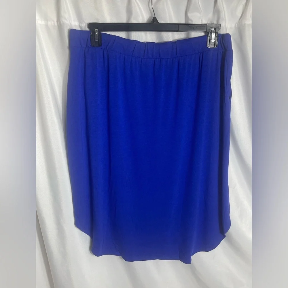 Zenana Women's Plus Size 3XL Blue Skirt Drawstring Pockets Tulip Hem NWT - Picture 4 of 9